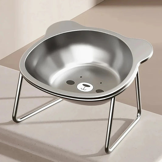 Stainless Steel Cat Bowls Raised Whisker Fatigue Relief Cat Plates Pet Water Dish Kitten Bowls Pet Bowls for Cats Food