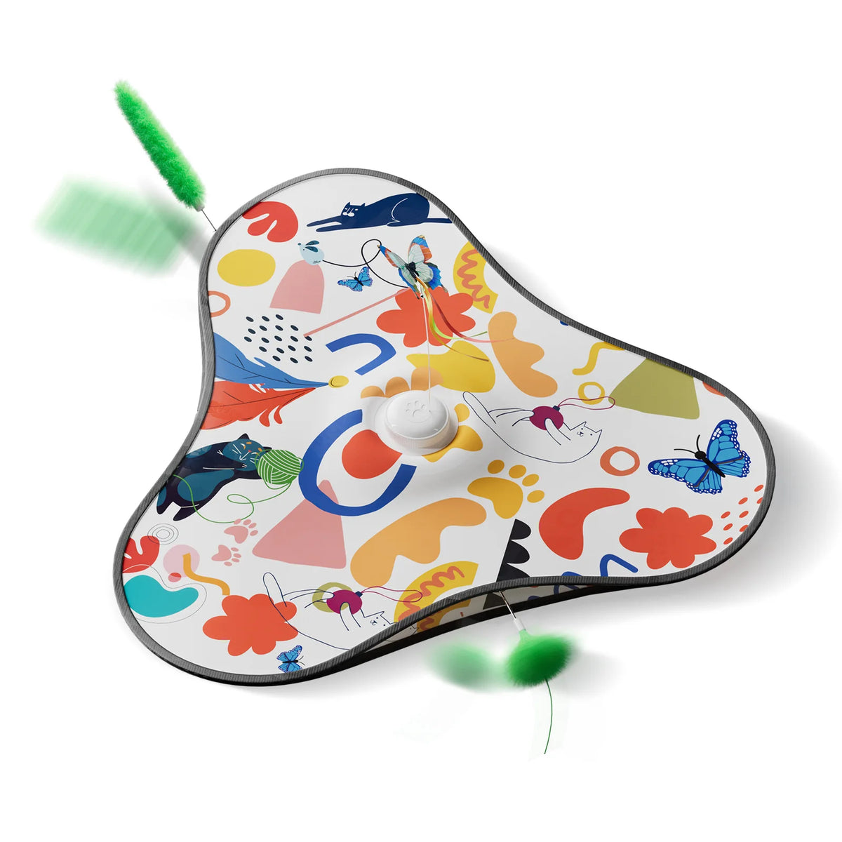 Butterfly Cat Toys Interactive Hide and Seek Cat Toy with Animal Squeaky Motion Activated Moving Concealed Feathers Kitten Toy